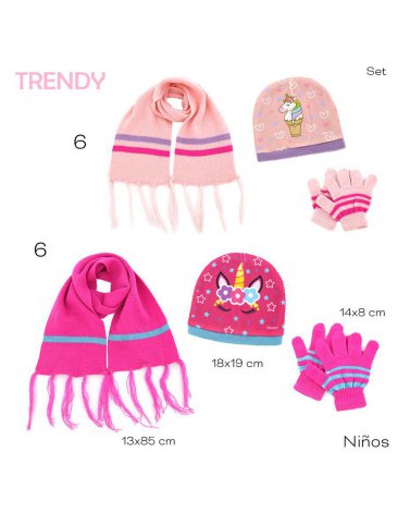 Set invierno: Bufanda, Gorro Y Guantes Trendy