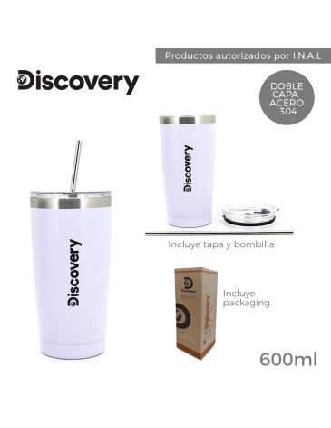Vaso Termico con Tapa y Bombilla Discovery