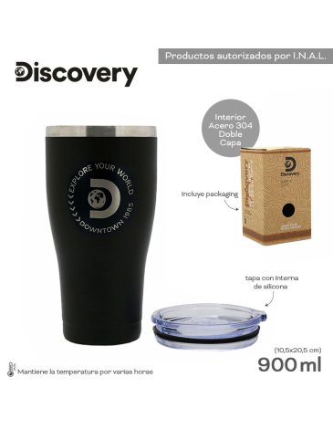 Vaso Con Tapa 900ml Discovery