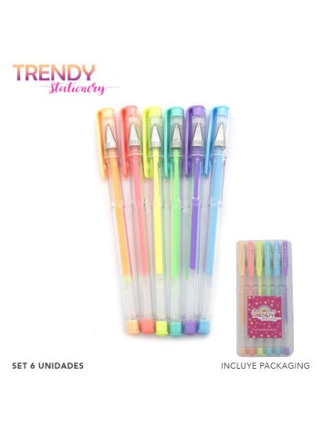 Set Lapiceras x 6 Unid Trendy