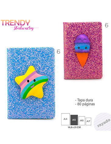 Cuaderno Con Squeezy Trendy
