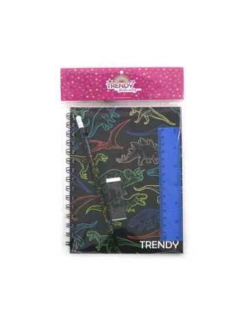Cuaderno + Goma + Lapiz + Regla - Trendy