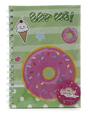 Set Staionary Cuaderno + Brillitos + Lapiz + Bandeja Apiladora - Trendy