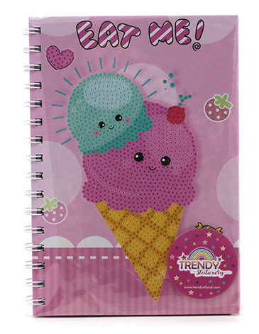 Set Staionary Cuaderno + Brillitos + Lapiz + Bandeja Apiladora - Trendy