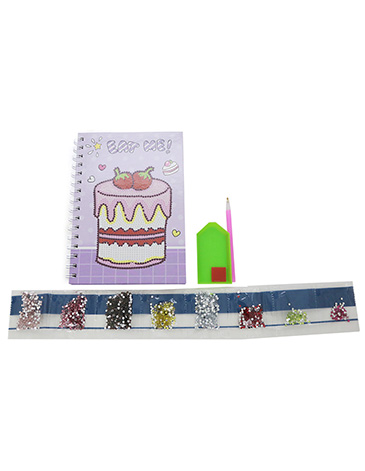 Set Staionary Cuaderno + Brillitos + Lapiz + Bandeja Apiladora - Trendy