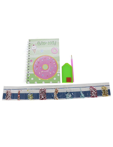 Set Staionary Cuaderno + Brillitos + Lapiz + Bandeja Apiladora - Trendy