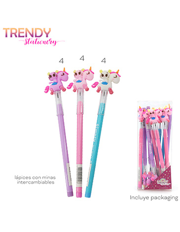 Venta por Mayor y Catalogo Lapiz Portamina Trendy x 12  Trendy