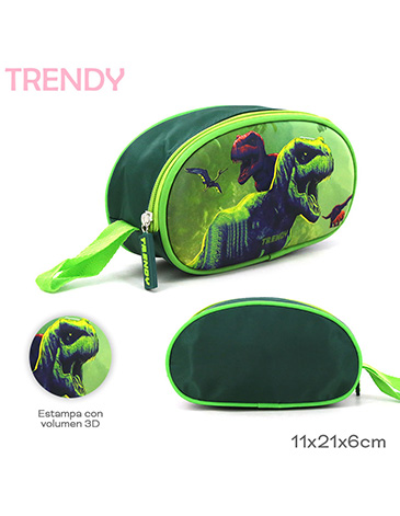 Cartuchera Estampado Con Volumen 3D 1 Cierre Trendy