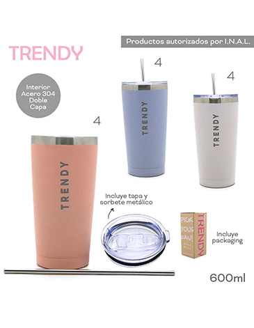 Venta por Mayor y Catalogo Vaso Termico 600ml Trendy