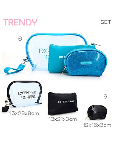 Set Portacosmetico x3 Trendy