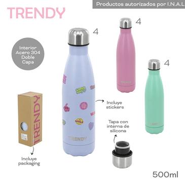 Botella Termica 500ml Incluye Stickers Trendy