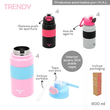 Venta por Mayor y Catalogo Botella Termica 600ML Trendy