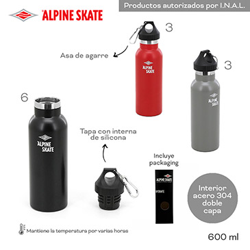 Venta por Mayor y Catalogo Botella Termica 600ml Alpine Skate