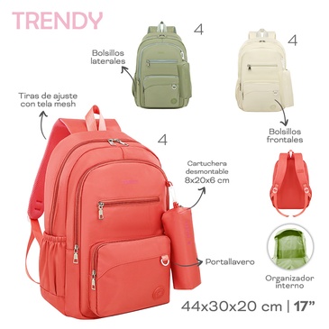 Mochila Con Cartuchera 17 