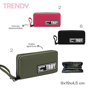 Venta por Mayor y Catalogo Billetera Doble Cierre Trendy