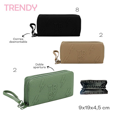 Venta por Mayor y Catalogo Billetera Doble Cierre Trendy