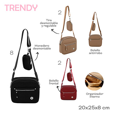 Venta por Mayor y Catalogo Morral Con Monedero  Trendy