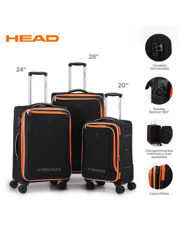 Set Valijas 20, 24 y 28 Pulgadas Head