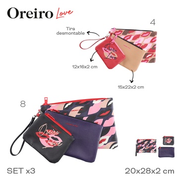 Portacosmetico Set x3 Unid. Las Oreiro