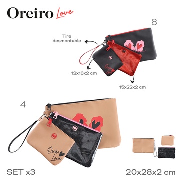 Portacosmetico Set x3 Unid. Las Oreiro