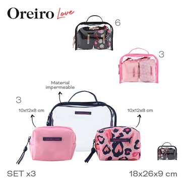 Portacosmetico Set x3 Unid. Las Oreiro