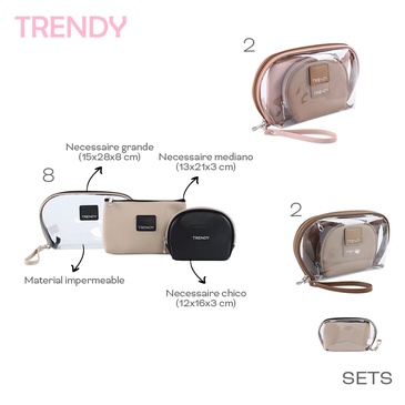 Portacosmetico Set x3 Unid. Trendy