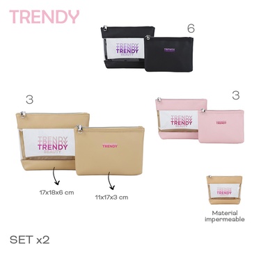 Set Porta Cosmeticos Set x 2 Trendy