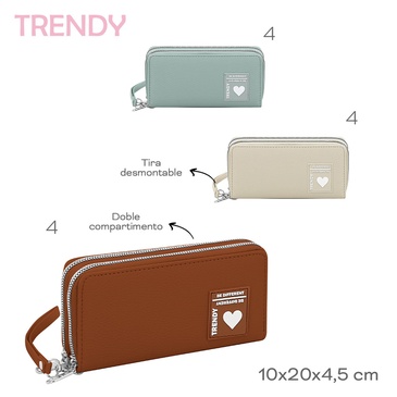 Venta por Mayor y Catalogo Billetera Doble Cierre Trendy