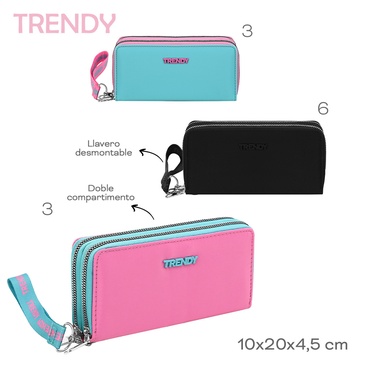 Venta por Mayor y Catalogo Billetera Doble Cierre Trendy