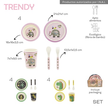 Set Platos x 4 Unid. Trendy
