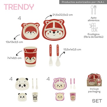 Set Platos x 4 Unid. Trendy