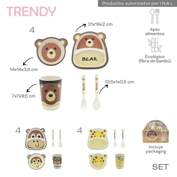 Set Platos x 4 Unid. Trendy