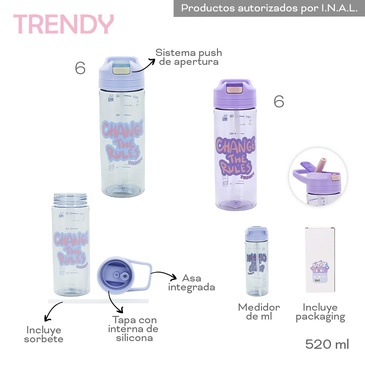 Venta por Mayor y Catalogo Botella Infantil 520ML Trendy