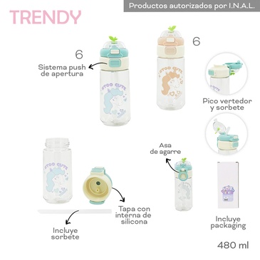 Venta por Mayor y Catalogo Botella Infantil 480ML Trendy