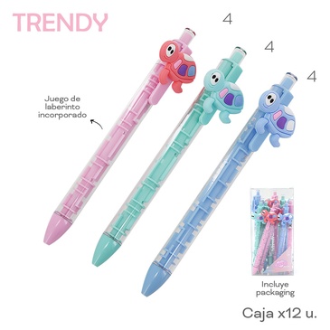 Venta por Mayor y Catalogo Lapiceras x 12 Uni. Trendy