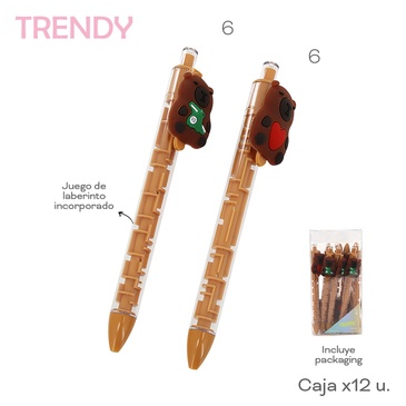 Venta por Mayor y Catalogo Lapiceras x 12 Uni. Trendy
