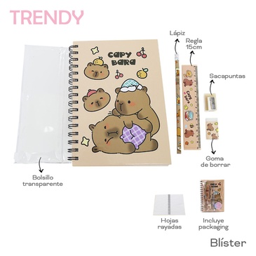 Venta por Mayor y Catalogo Set Stationary Trendy