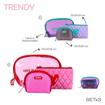Portacosmetico Set x3 Trendy