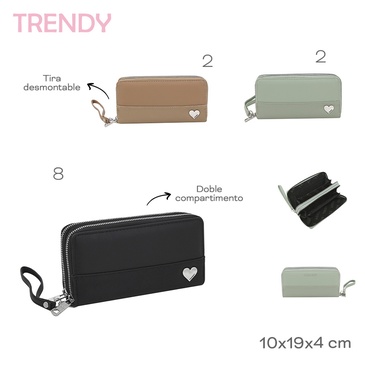 Billetera 2 Cierres Trendy