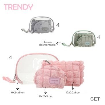 Portacosmeticos x 3 Unid. Trendy