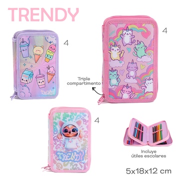 Venta por Mayor y Catalogo Cartuchera Con Utiles Trendy