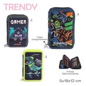 Venta por Mayor y Catalogo Cartuchera Con Utiles Trendy