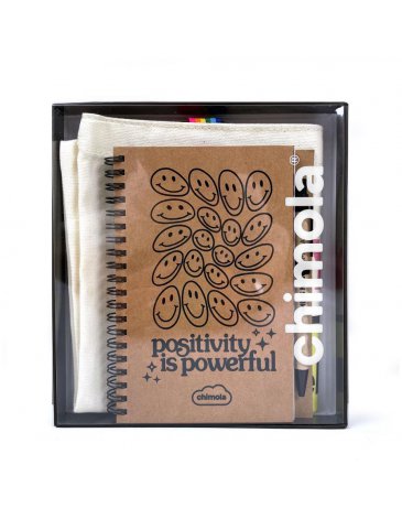 Caja Con Cuaderno + Bolsa + Birome Chimola