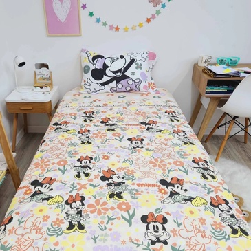 Venta por Mayor y Catalogo Sábanas 3 piezas 1 1/2 plaza MINNIE Ultra Soft Piñata