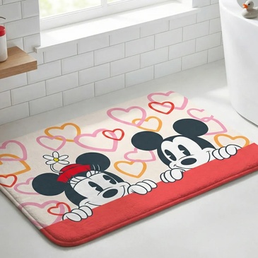 Alfombra de baño Mickey & Minnie - IN LOVE Antideslizantes 60cm x 40cm  Piñata