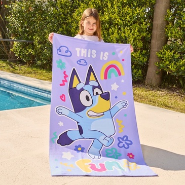 Toallon de Microfibra con Bolso Bluey Piñata
