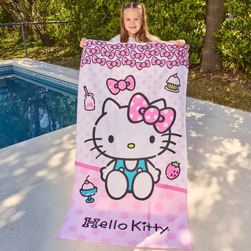 Toallon de Microfibra con Bolso Hello Kitty Piñata