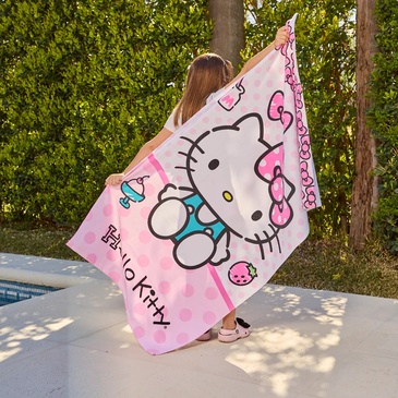 Toallon de Microfibra con Bolso Hello Kitty - Piñata