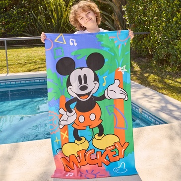 Toallon de Microfibra con Bolso Mickey Piñata
