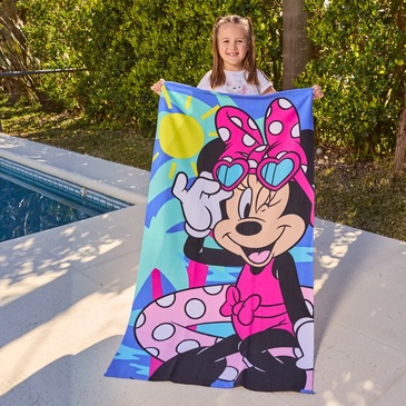 Toallon de Microfibra con Bolso Minnie Piñata